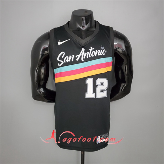 Nouveau Maillot San Antonio Spurs (Aldridge #12) Noir City Edition
