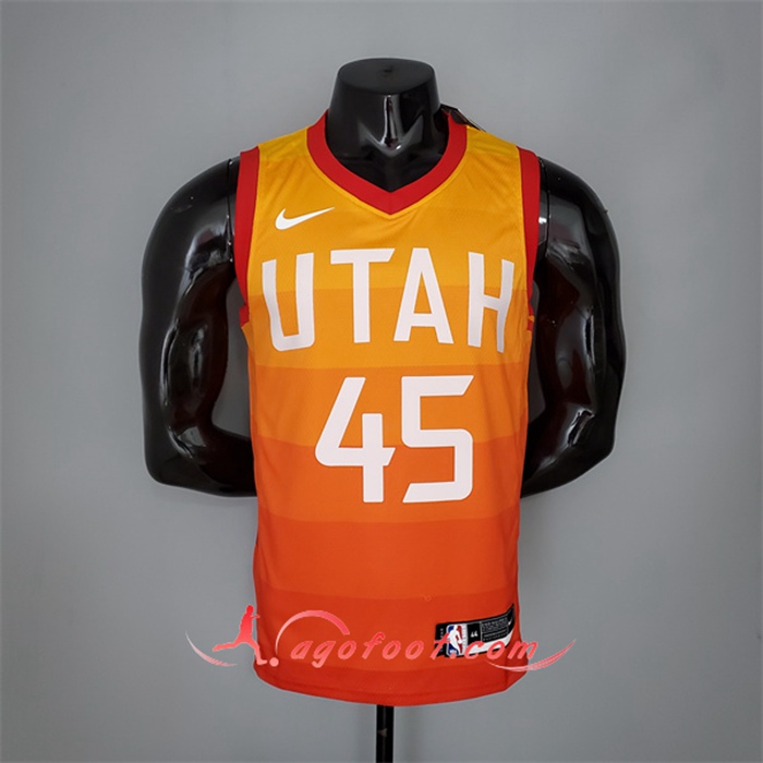 Maillot Utah Jazz (Mitchell #45) 2019 Rainbow Gradient Orange