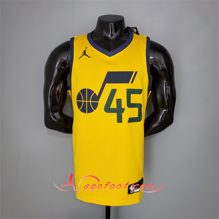 Maillot Utah Jazz (Mithcell #45) 2021 Jaune Jordan Theme