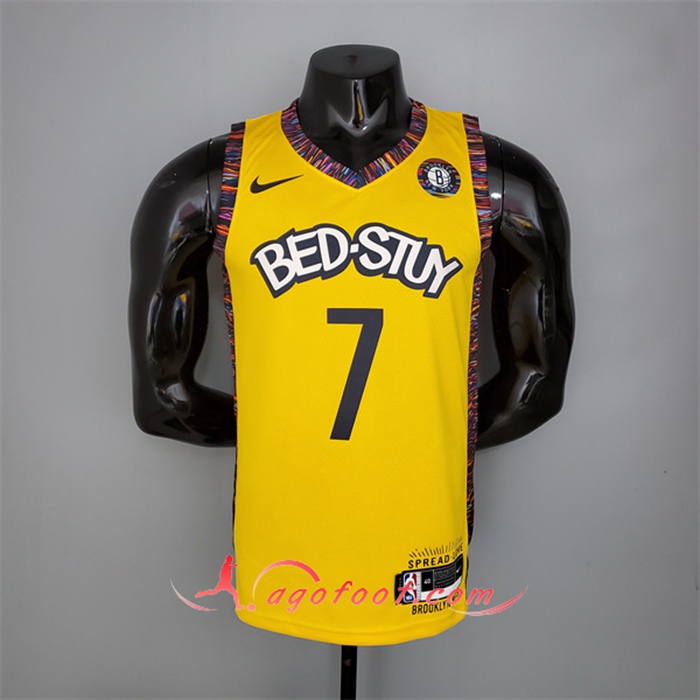 Maillot Brooklyn Nets (Durant #7) Jaune Commemorative Edition