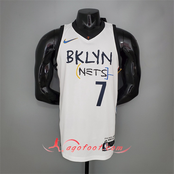 Maillot Brooklyn Nets (Durant #7) Graffiti Blanc