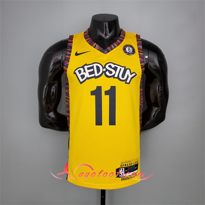 Maillot Brooklyn Nets (Irving #11) Jaune Commemorative Edition