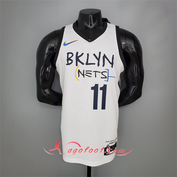 Maillot Brooklyn Nets (Irving #11) Blanc Graffiti