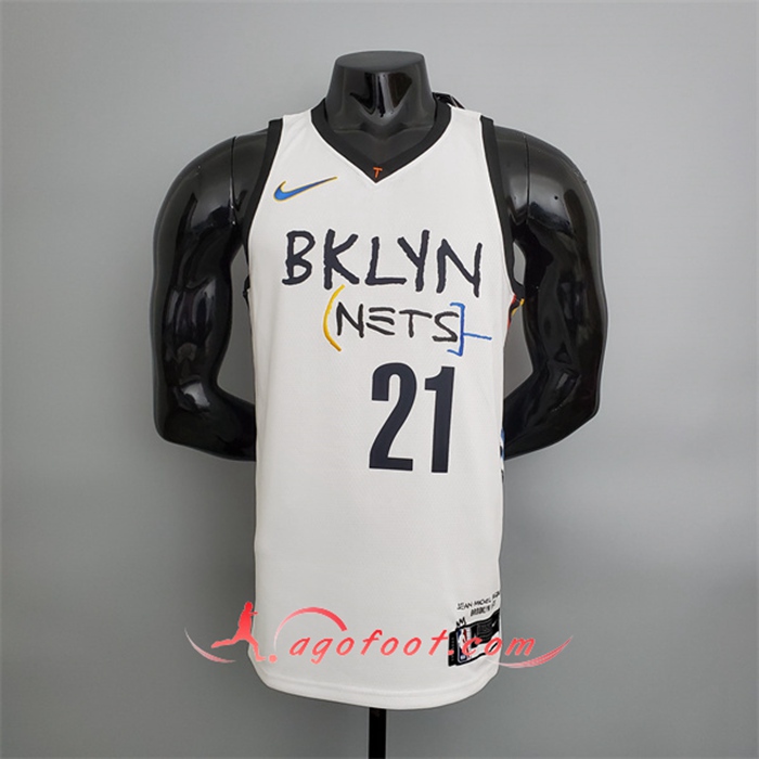 Maillot Brooklyn Nets (Aldridge #21) Blanc Graffiti