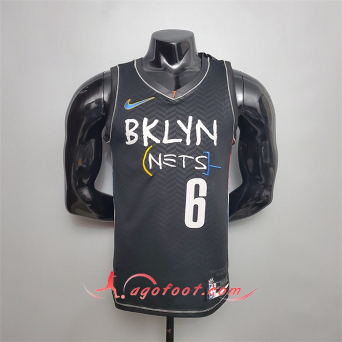 Nouveau Maillot Brooklyn Nets (Jordan #6) Noir City Edition