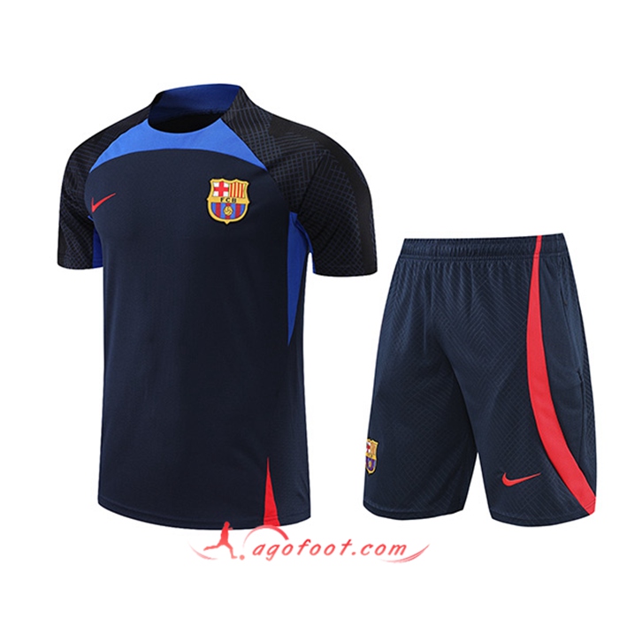 Ensemble Training T-Shirts + Shorts FC Barcelone Bleu Marin 2022/2023