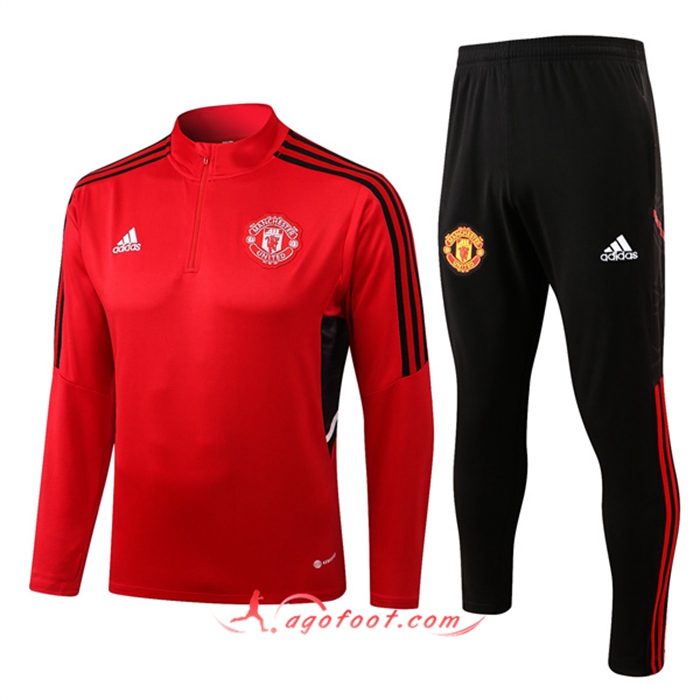 Ensemble Survetement de Foot Manchester United Rouge/Noir 2022/2023