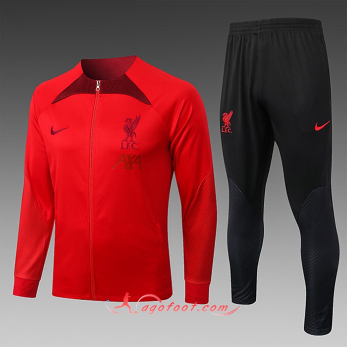 Ensemble Survetement de Foot FC Liverpool Enfant Rouge 2022/2023