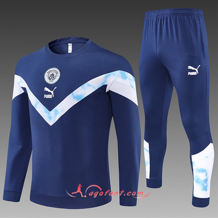 Ensemble Survetement de Foot Manchester City Enfant Bleu Marin 2022/2023