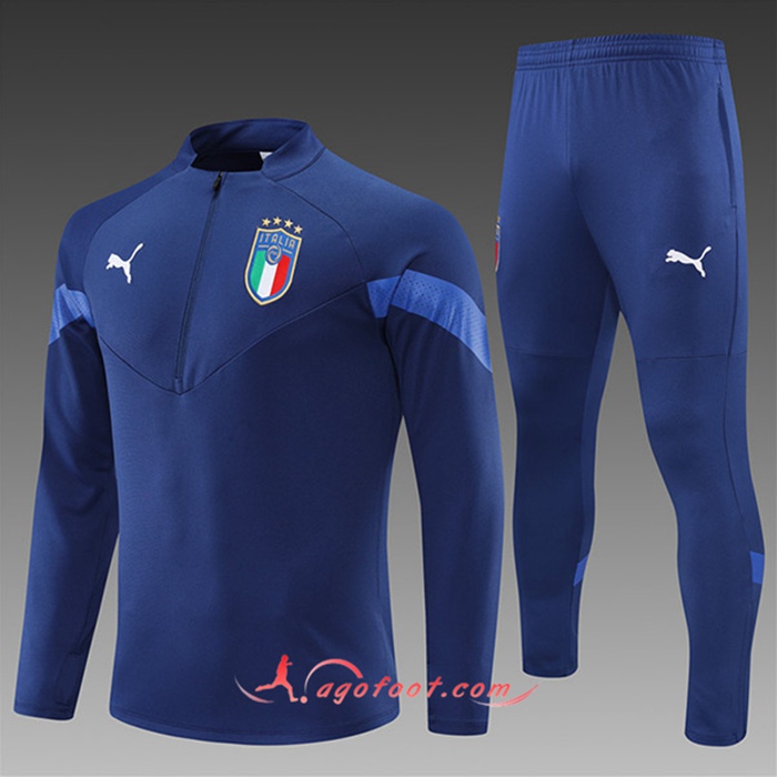 Ensemble Survetement de Foot Italie Enfant Bleu Marin 2022/2023