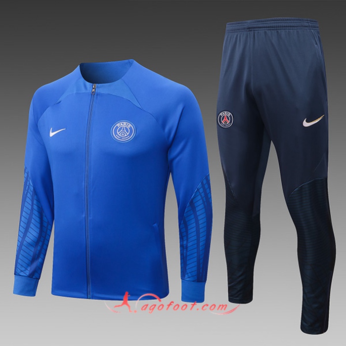 Ensemble Survetement de Foot - Veste PSG Enfant Bleu 2022/2023