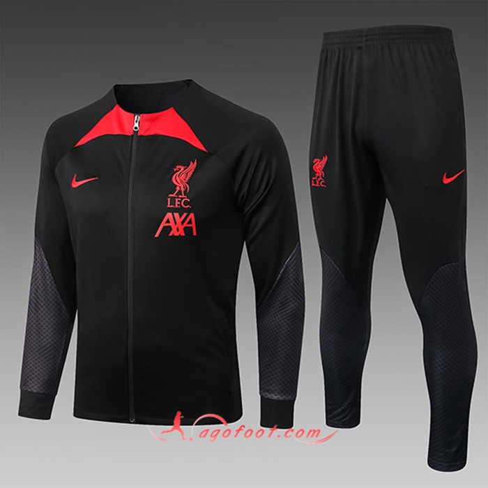 Ensemble Survetement de Foot - Veste FC Liverpool Enfant Noir 2022/2023