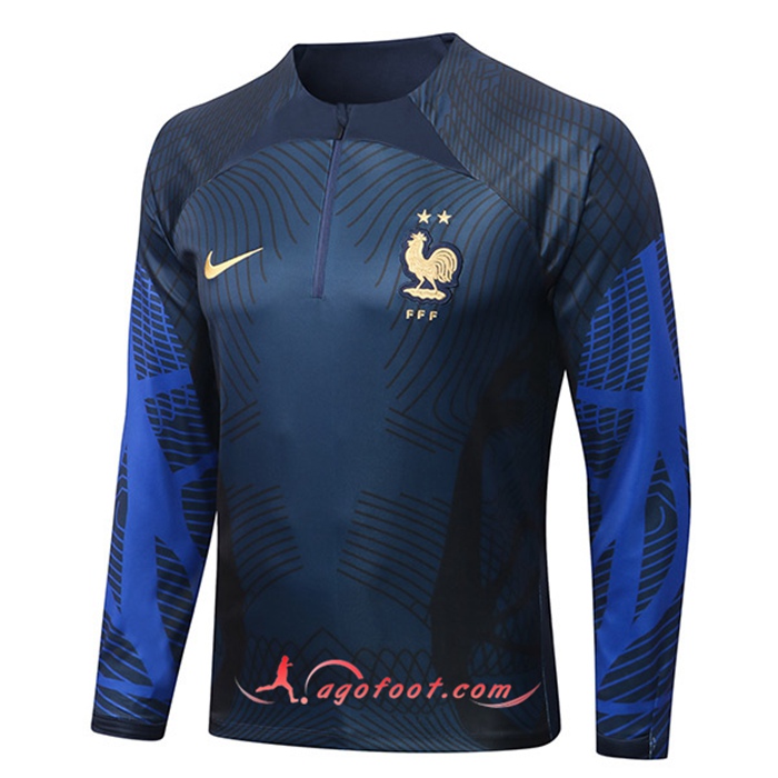 Sweatshirt Training France Pattern Bleu Marin 2022/2023