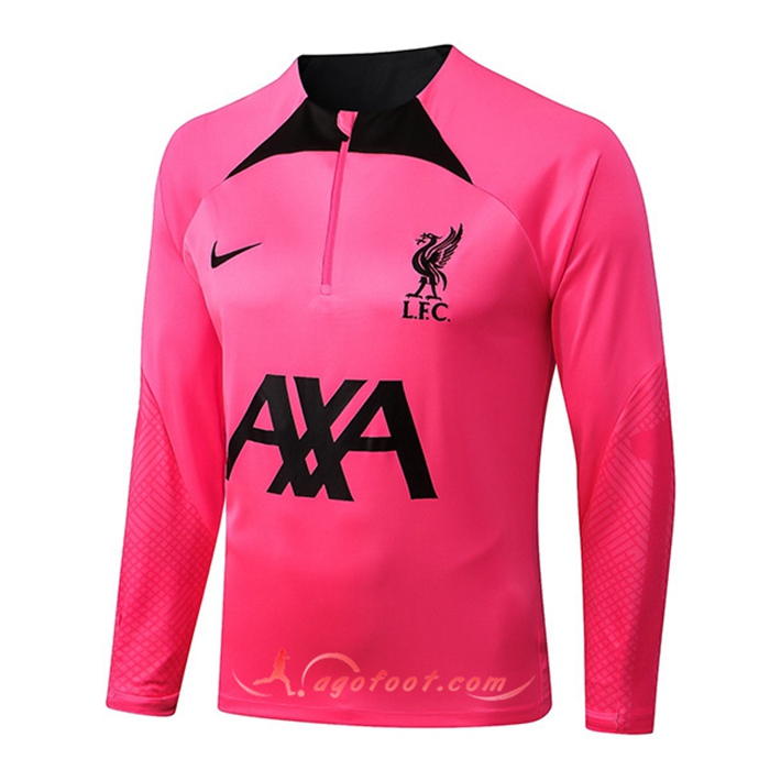 Sweatshirt Training FC Liverpool Rose/Noir 2022/2023