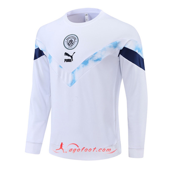 Sweatshirt Training Manchester City Blanc 2022/2023