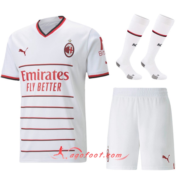 Ensemble Maillot Foot Milan AC Exterieur (Short + Chaussettes) 2022/2023