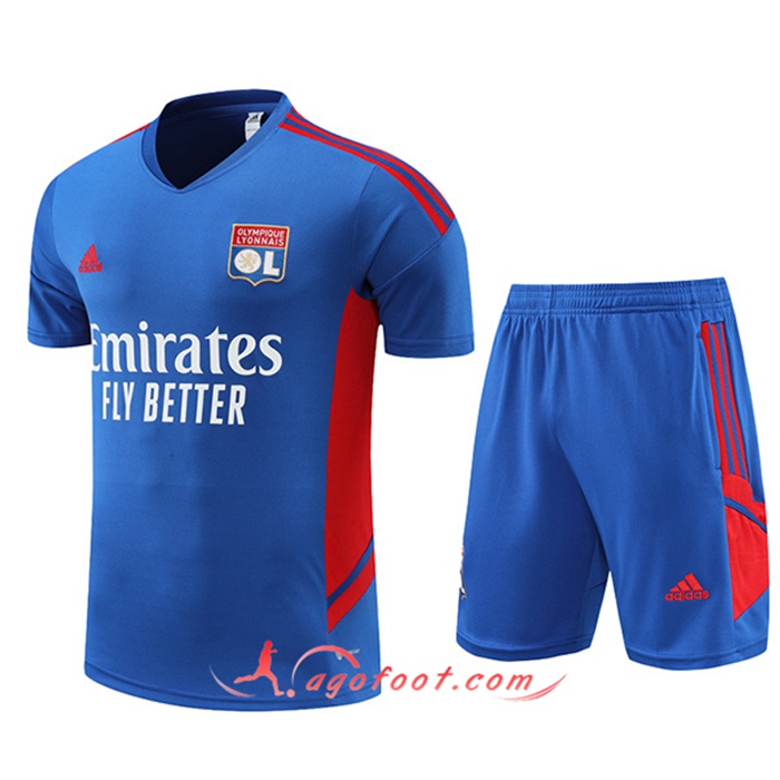 Ensemble Training T-Shirts + Shorts Lyon Bleu 2022/2023