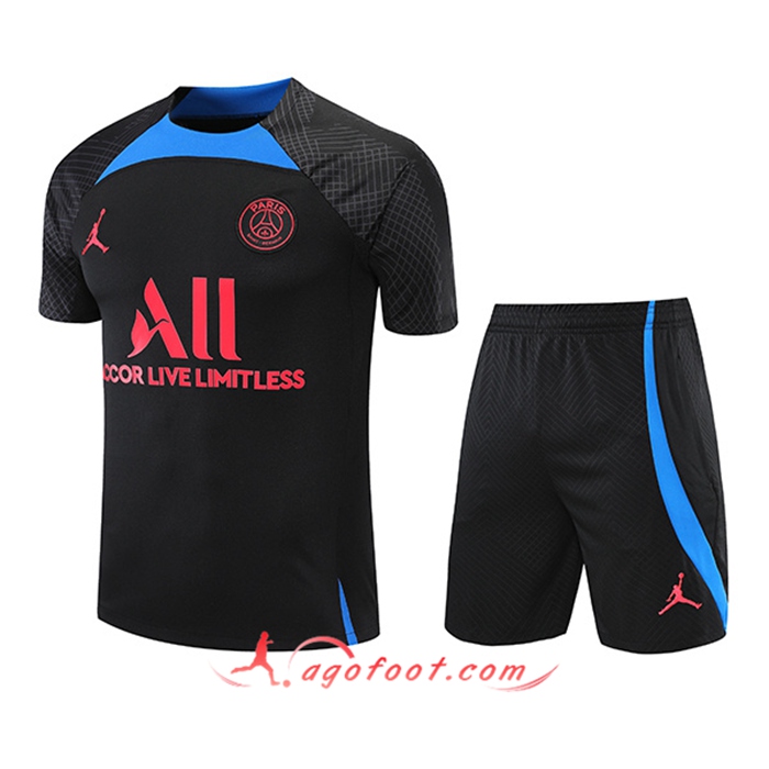 Ensemble Training T-Shirts + Shorts Jondan PSG Noir 2022/2023