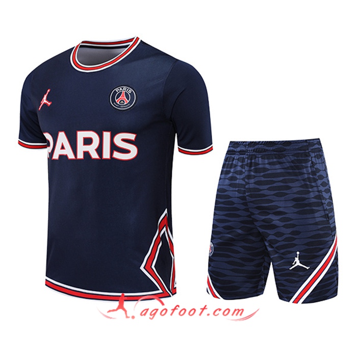 Ensemble Training T-Shirts + Shorts Jondan PSG Bleu Marin 2022/2023