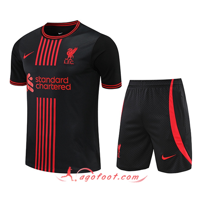 Ensemble Training T-Shirts + Shorts FC Liverpool Rouge/Noir 2022/2023