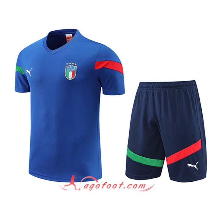 Ensemble Training T-Shirts + Shorts Italie Bleu 2022/2023