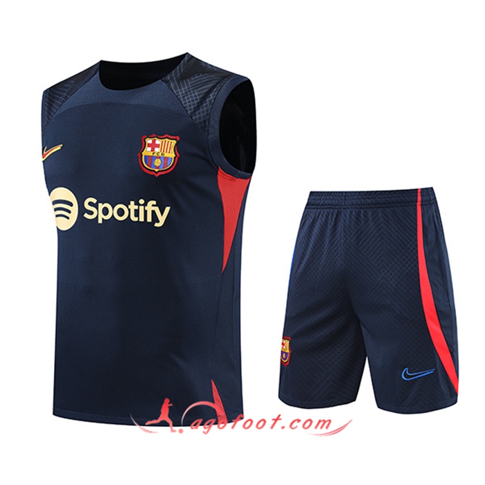 Ensemble Training Debardeur + Shorts FC Barcelone Bleu Marin 2022/2023