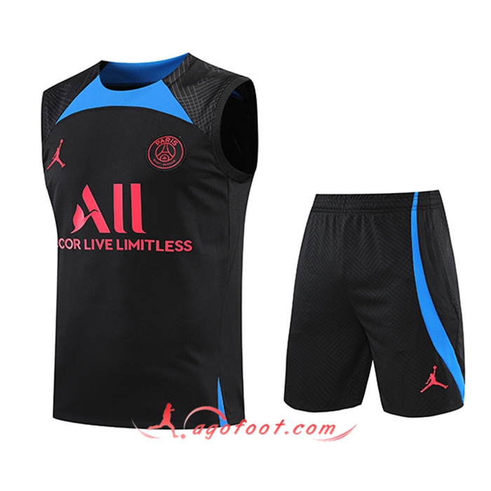 Ensemble Training Debardeur + Shorts Jondan PSG Noir/Bleu 2022/2023