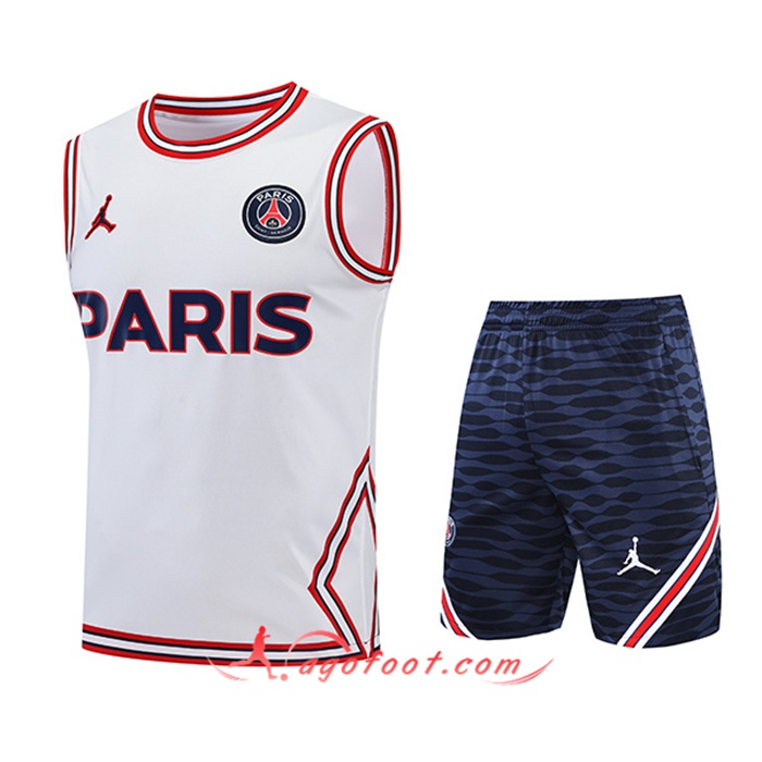 Ensemble Training Debardeur + Shorts Jondan PSG Blanc 2022/2023