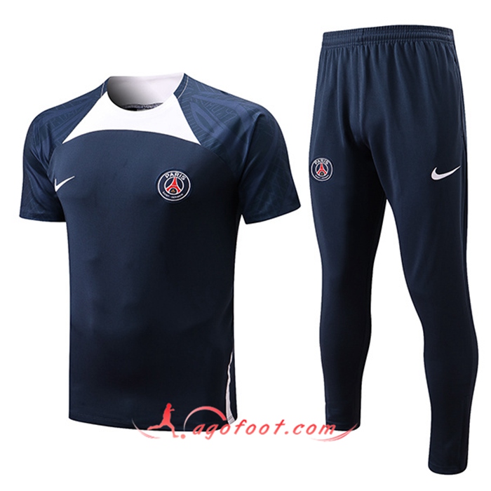 Ensemble Training T-Shirts + Pantalon PSG Blanc/Bleu 2022/2023