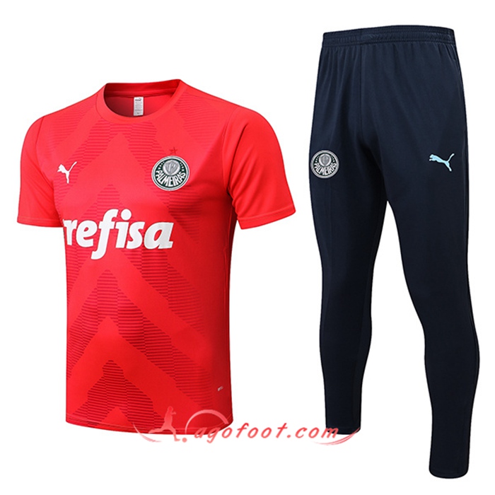 Ensemble Training T-Shirts + Pantalon Palmeiras Rouge 2022/2023