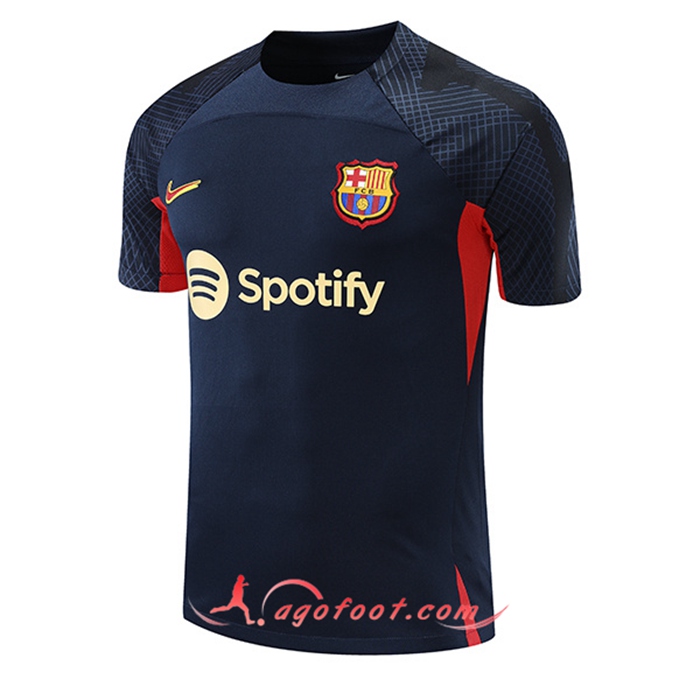 Training T-Shirts FC Barcelone Bleu Marin/Rouge 2022/2023