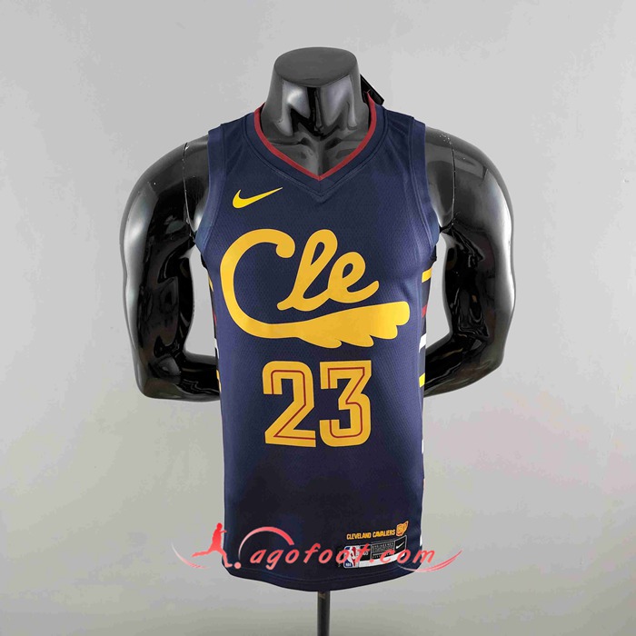 Maillot Cleveland Cavaliers (JAMES #23) Bleu Marins Striped