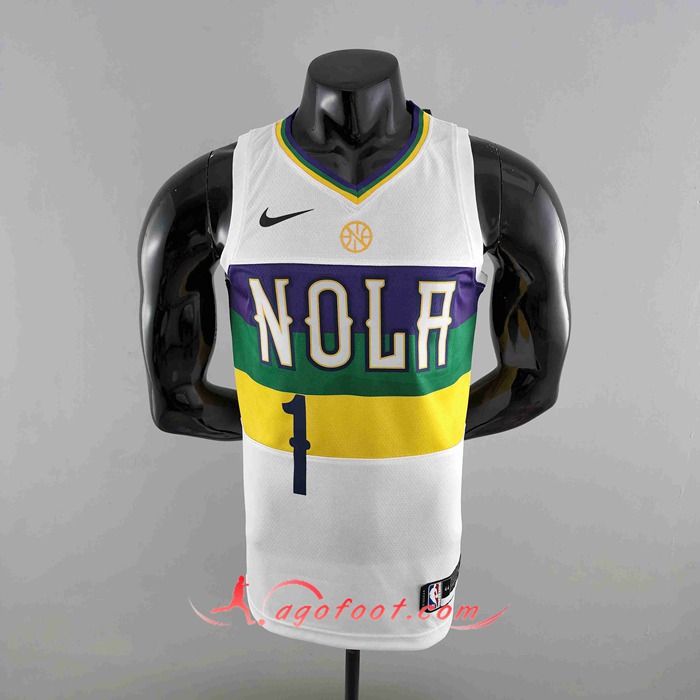 Maillot New Orleans Pelicans (WLLIAMSIN #1) Blanc Urban Edition