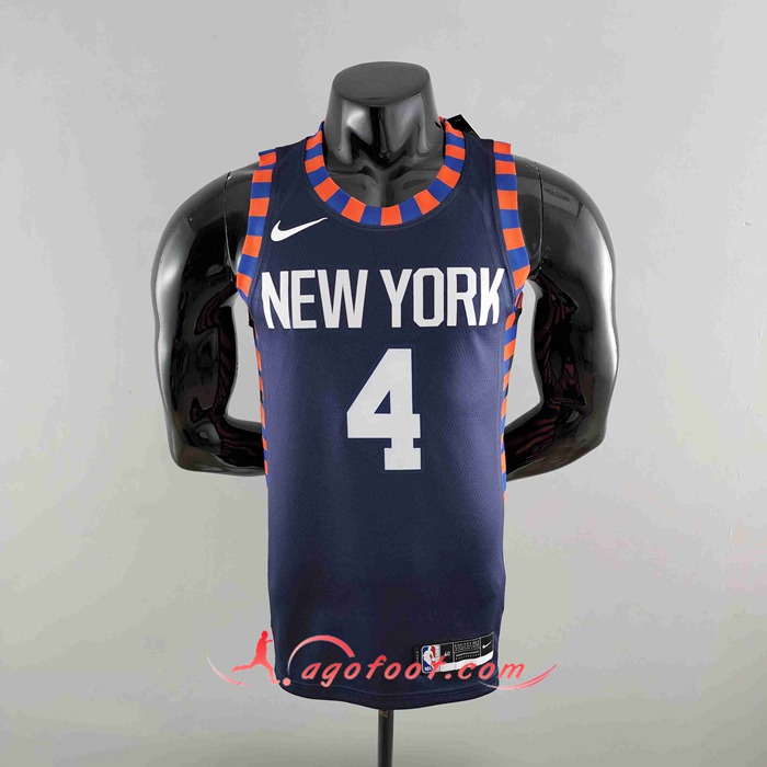 Maillot New York Knicks (ROSE #4) Bleu Foncé Striped
