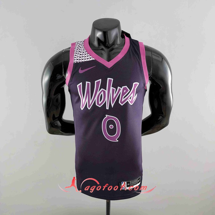 Maillot Minnesota Timberwolves (RUSSELL #0) Noir/Pourpre
