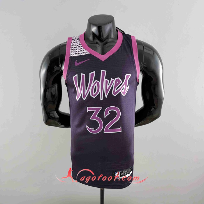 Maillot Minnesota Timberwolves (TOWNS #32) Noir/Pourpre