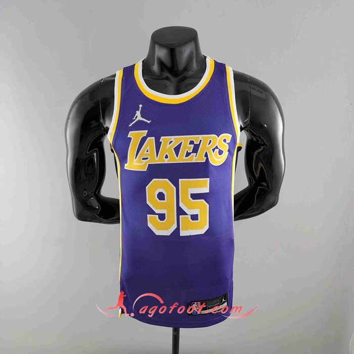 Maillot Los Angeles Lakers (TOSCANO #95) Pourpre 75th Anniversary Jordan