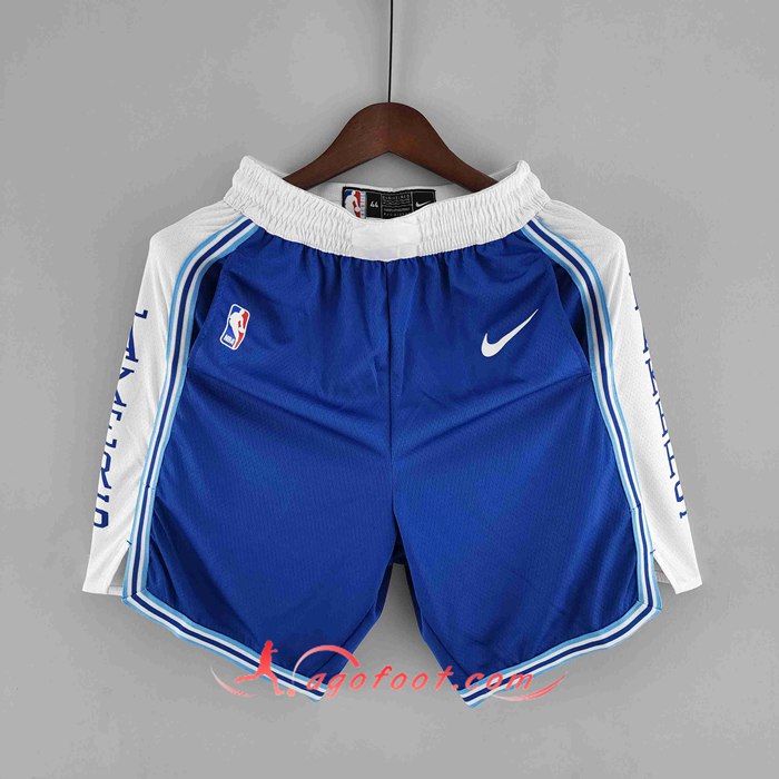 Shorts NBA Los Angeles Lakers Retro Bleu/Blanc Trim