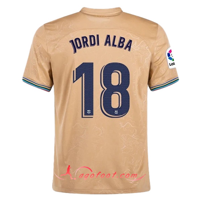 Maillot de Foot FC Barcelone (JORDI ALBA #18) 2022/23 Exterieur