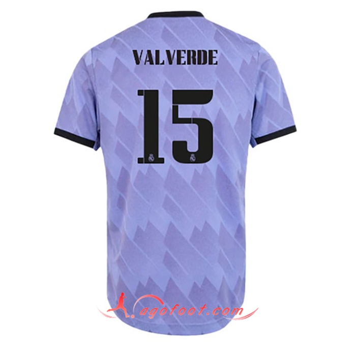 Maillot de Foot Real Madrid (VALVERDE #15) 2022/23 Exterieur