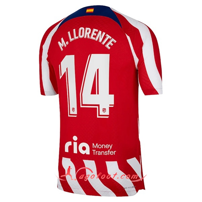 Maillot de Foot Atletico Madrid (M. LLORENTE #14) 2022/23 Domicile