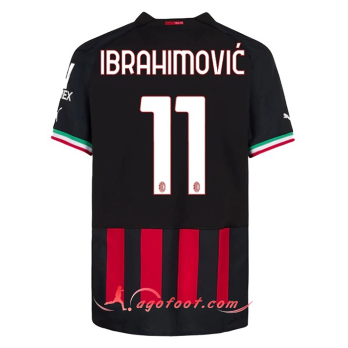 Maillot de Foot Milan AC (IBRAHIMOVIĆ #11) 2022/23 Domicile