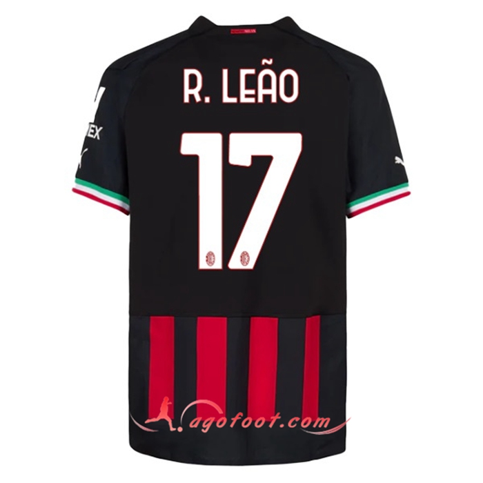 Maillot de Foot Milan AC (R. LEÃO #17) 2022/23 Domicile