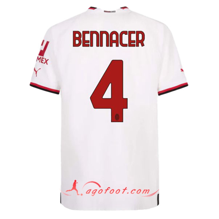 Maillot de Foot Milan AC (BENNACER #4) 2022/23 Exterieur