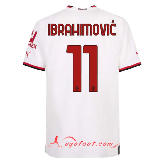 Maillot de Foot Milan AC (IBRAHIMOVIĆ #11) 2022/23 Exterieur