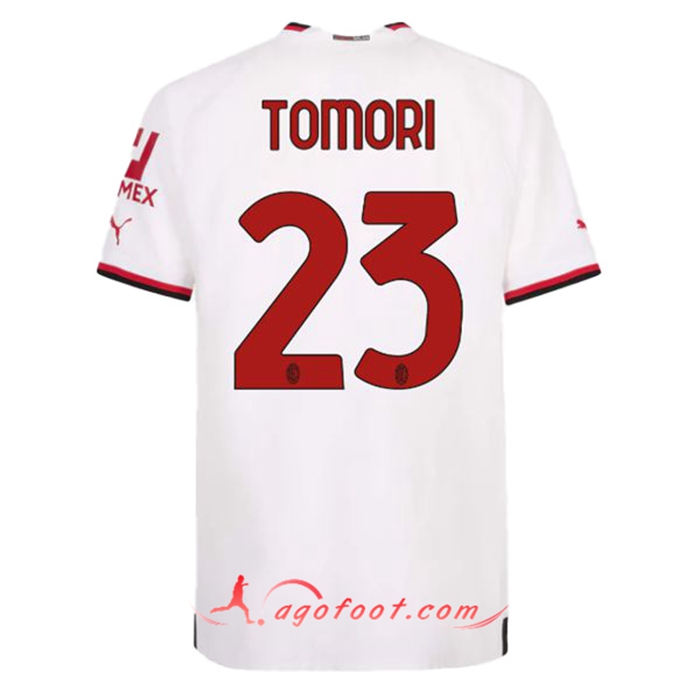 Maillot de Foot Milan AC (TOMORI #23) 2022/23 Exterieur