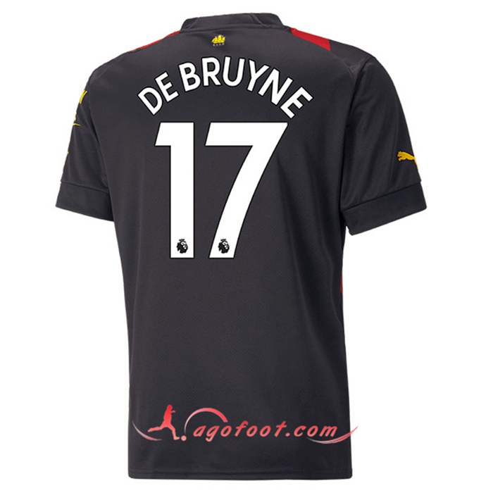 Maillot de Foot Manchester City (DE BRUYNE #17) 2022/23 Exterieur