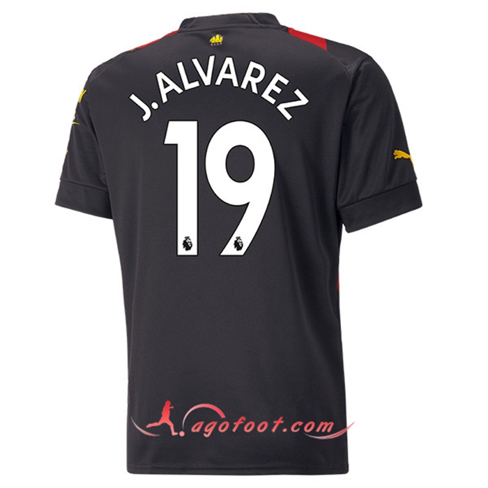 Maillot de Foot Manchester City (J.ALVAREZ #19) 2022/23 Exterieur