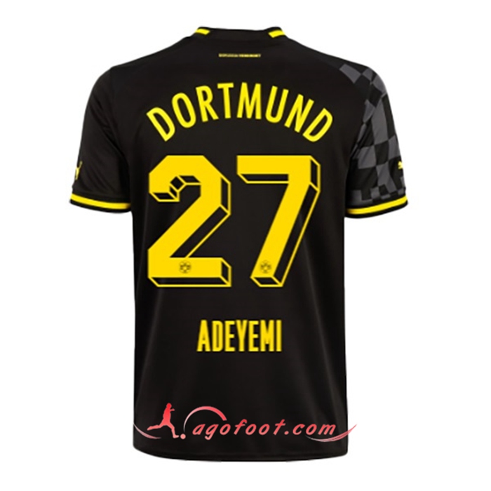 Maillot de Foot Dortmund BVB (ADEYEMI #27) 2022/23 Exterieur