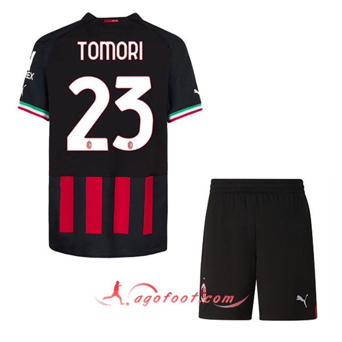 Maillot de Foot Milan AC (TOMORI #23) Enfants Domicile 2022/23